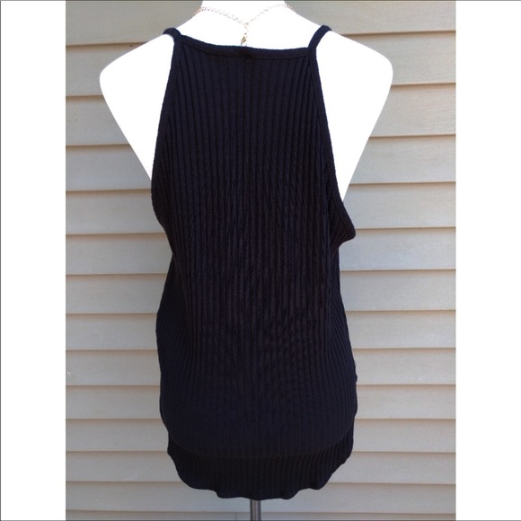 🆕Black Ribbed Cami TankTop+Feather Necklace - Picture 6 of 7